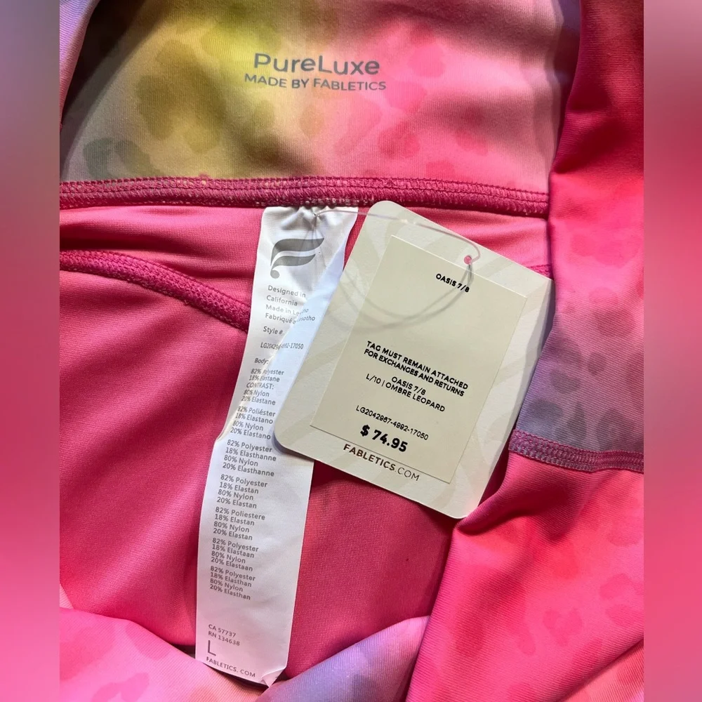 Fabletics Pink Ombre Leggings & Sports Bra Set